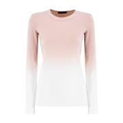 Geribbeld langärmelig jersey sweater Fabiana Filippi , Pink , Dames