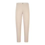 Beige Katoenen Jogger-Stijl Broek Kiton , Beige , Heren