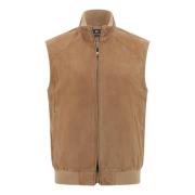 Echte Suède Leren Gilet Boggi Milano , Brown , Heren