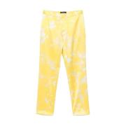 Gele Broek met Bladprint Fabiana Filippi , Yellow , Dames