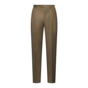 Beige Wollen Broek met Voorsluiting Etro , Beige , Heren