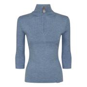 Blauwe Wol Bovenkleding Elegante Stijl Victoria Beckham , Blue , Dames