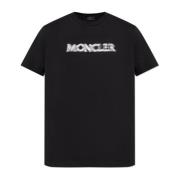 T-shirt met logo Moncler , Black , Heren