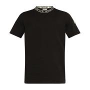 T-shirt met logo Moncler , Black , Heren