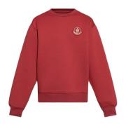 Sweatshirt met logo Moncler , Red , Heren