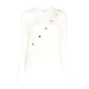 Ivoor Gebreide Trui Alexander McQueen , White , Dames