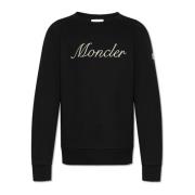 Sweatshirt met logo Moncler , Black , Heren