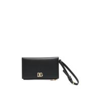 Zwarte Leren Polsband met Ritssluiting Dolce & Gabbana , Black , Dames