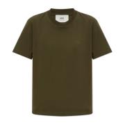 T-shirt met logo Ami Paris , Green , Dames