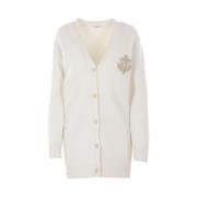 Witte Oversized Cardigan met Monogram Patch Max Mara , White , Dames