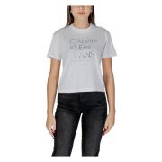 Korte mouw katoenen T-shirt collectie Calvin Klein Jeans , White , Dam...