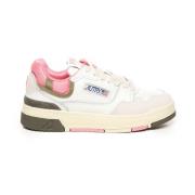 Witte Roze Sneakers Leer Suède Mesh Autry , White , Dames