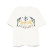 Witte Crew Neck T-shirt Korte Mouwen Rhude , White , Heren