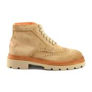 Leren enkellaars met rubberen zool Santoni , Beige , Heren