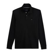 Zwarte polo met lange mouwen Eden Park , Black , Heren