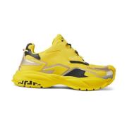 Gele Sneakers Koord Ronde Neus Versace , Yellow , Heren