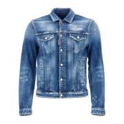 Vintage Navy Denim Jacket Dsquared2 , Blue , Heren