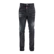 Urban Zwarte Katoenen Slim Fit Jeans Dsquared2 , Black , Heren