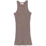 Aardebruine Crew Neck Jurk The Attico , Brown , Dames