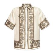 Zijden shirt met print Etro , Beige , Heren