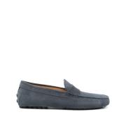 Marineblauwe Leren Penny Slot Schoenen Tod's , Blue , Heren