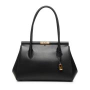 Zwarte Marlene Leren Tas Dolce & Gabbana , Black , Dames