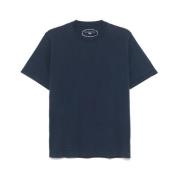 Blauwe Crew Neck Korte Mouw T-shirt Fedeli , Blue , Heren