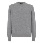 Grijze Wollen Crew Neck Sweater Fendi , Gray , Heren