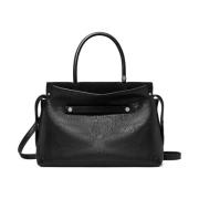 Zwarte Leren Schoudertas Met Nieten Tory Burch , Black , Dames