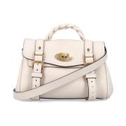 Witte Leren Twist-Lock Schoudertas Mulberry , White , Dames