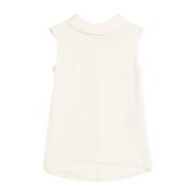 Ivoor Zijden Mouwloze Top Valentino , Beige , Dames