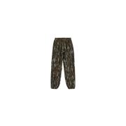 Woodie Fleece Broek met Boomschorsprint Patta , Multicolor , Heren