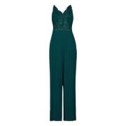 Kanten jumpsuit met strass vera mont , Green , Dames