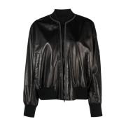 Leather Jackets Brunello Cucinelli , Black , Dames