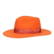 Wol-Kasjmier Blend Vilthat Borsalino , Orange , Heren