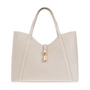 Witte Leren Tote Tas Furla , White , Dames