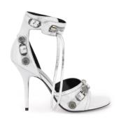 Arena Leren Cagole Sandalen Balenciaga , Gray , Dames