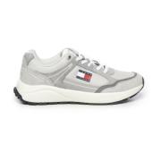 Grijze Sneakers met Mesh Secties Tommy Hilfiger , Gray , Heren