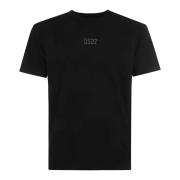 Zwart T-shirt met reliëflogo Dsquared2 , Black , Heren