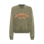 Vintage Universitaire Stijl Sweater Dsquared2 , Green , Heren