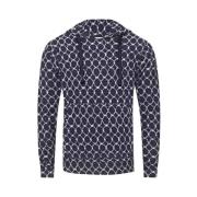 Midnight Navy Geo Tile Gebreide Sweatshirt Orlebar Brown , Blue , Here...