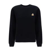 Geborduurd Logo Katoenen Sweatshirt Maison Kitsuné , Black , Dames