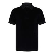 Zwarte Polo Shirt van Badstof met Logo Tom Ford , Black , Heren