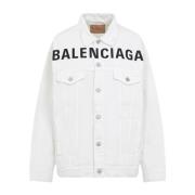 Witte Katoenen Jas Balenciaga , White , Dames