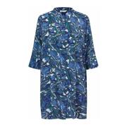 Blauwe Mist Shirt ¾ Mouwen Losse Pasvorm Masai , Blue , Dames