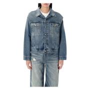 Denim Mouwgesneden Jas MM6 Maison Margiela , Blue , Dames