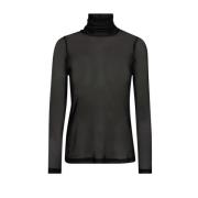 Zwarte Mesh Coltrui Blouse Top Co'Couture , Black , Dames