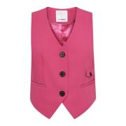 Stijlvolle Tailor Vest Waistcoat Flash Pink Co'Couture , Pink , Dames