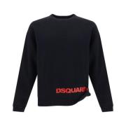 Monogram Crew Neck Sweatshirt Dsquared2 , Black , Heren