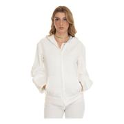 Hoodie met logo en kangoeroezakken Emporio Armani , White , Dames